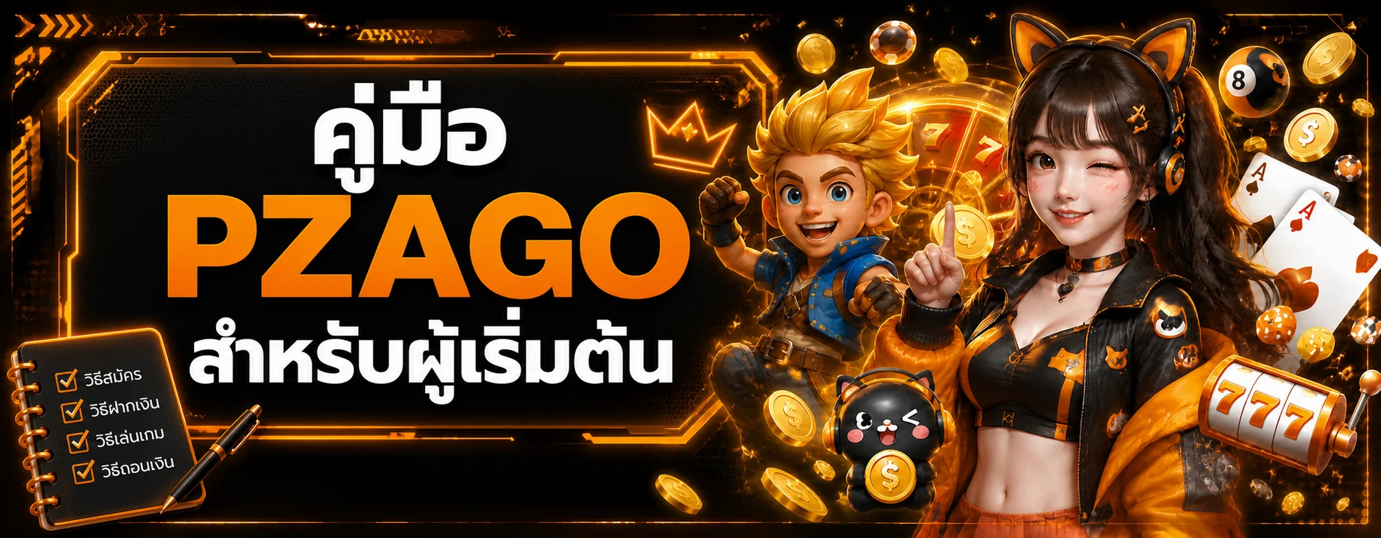 PZAGO คู่มือผู้เริ่มต้น ทางเข้า สมัคร และเลือกเกม